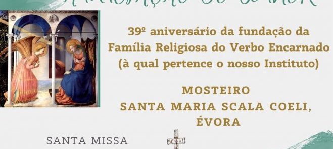 25 de março, 9h, no Mosteiro Scala Coeli, em Évora: Solenidade da Anunciação do Senhor