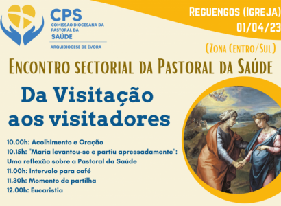 1 de abril, 10h: Encontro Sectorial da Pastoral da Saúde em Reguengos de Monsaraz